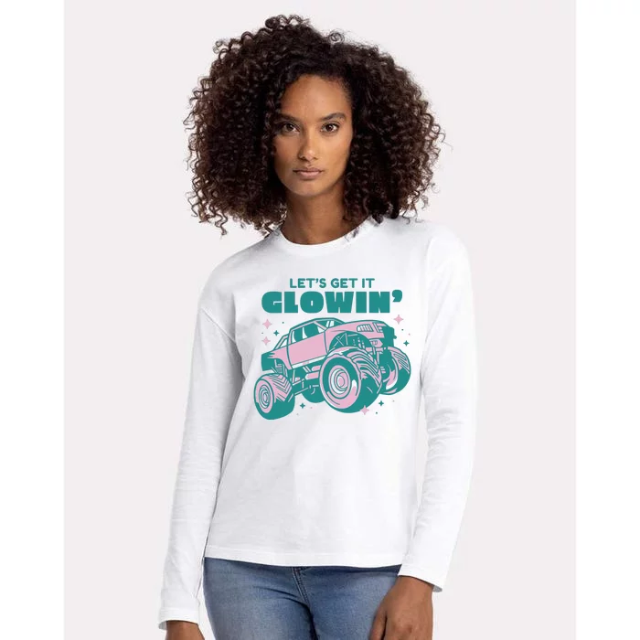 Let It Glowin Monster Truck Womens Cotton Relaxed Long Sleeve T-Shirt