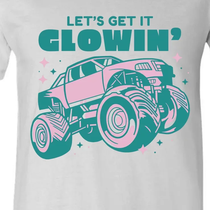 Let It Glowin Monster Truck V-Neck T-Shirt