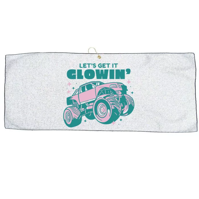 Let It Glowin Monster Truck Large Microfiber Waffle Golf Towel