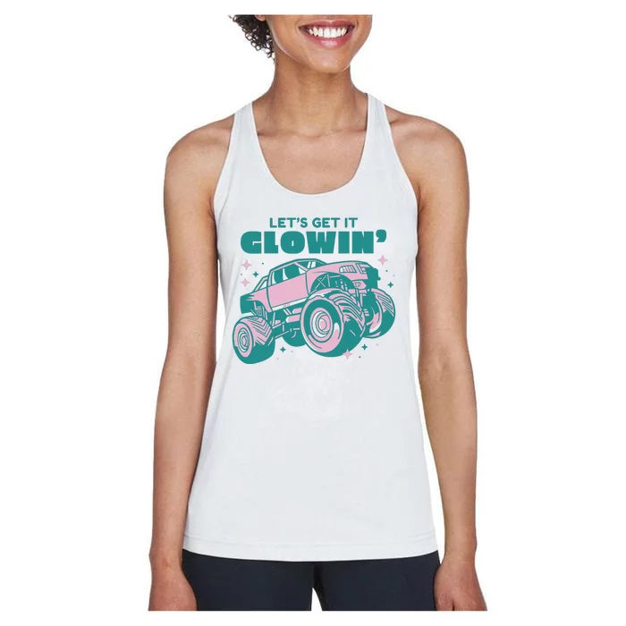 Let It Glowin Monster Truck Women's Racerback Tank