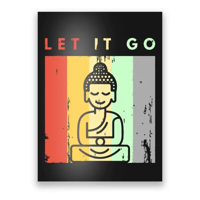 Let It Go Buddha Meditation Yoga Hoodie In Retro Look Poster