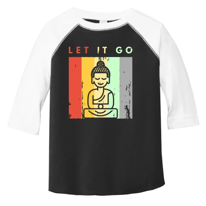 Let It Go Buddha Meditation Yoga Hoodie In Retro Look Toddler Fine Jersey T-Shirt