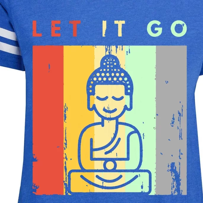 Let It Go Buddha Meditation Yoga Hoodie In Retro Look Enza Ladies Jersey Football T-Shirt