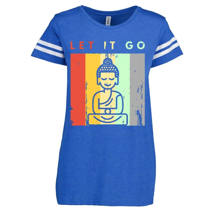 Let It Go Buddha Meditation Yoga Hoodie In Retro Look Enza Ladies Jersey Football T-Shirt