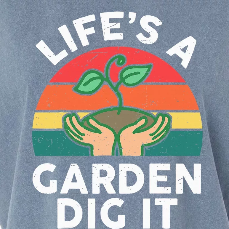 Life Is Garden Dig It Funny Gardening Garment-Dyed Women's Muscle Tee