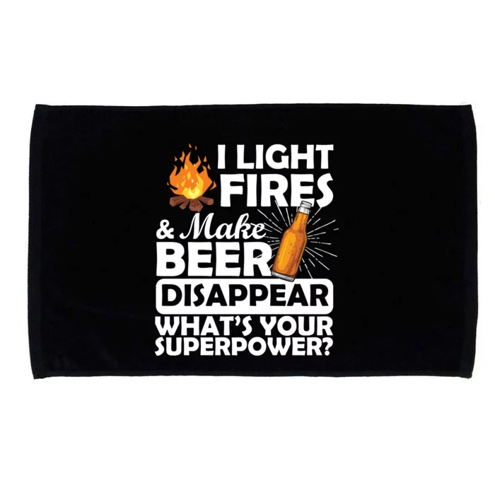 Light Fires Make Beer Disappear Superpower Microfiber Hand Towel