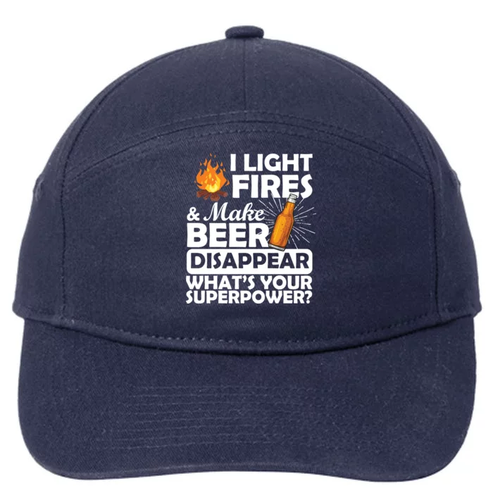 Light Fires Make Beer Disappear Superpower 7-Panel Snapback Hat