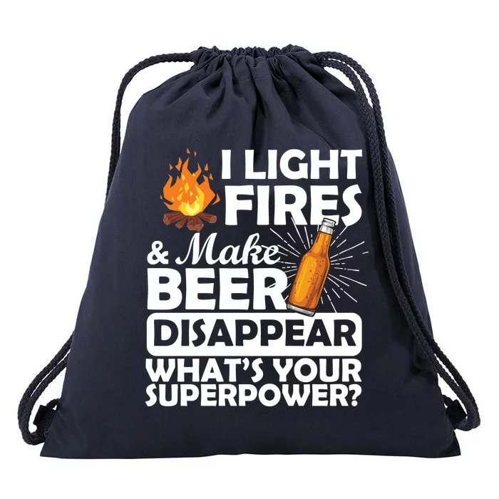 Light Fires Make Beer Disappear Superpower Drawstring Bag