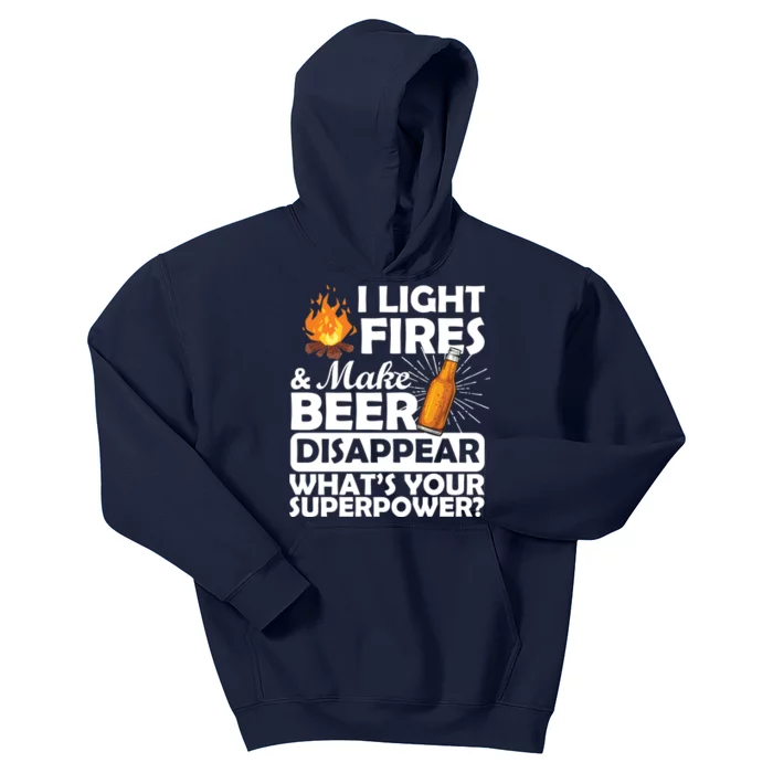 Light Fires Make Beer Disappear Superpower Kids Hoodie