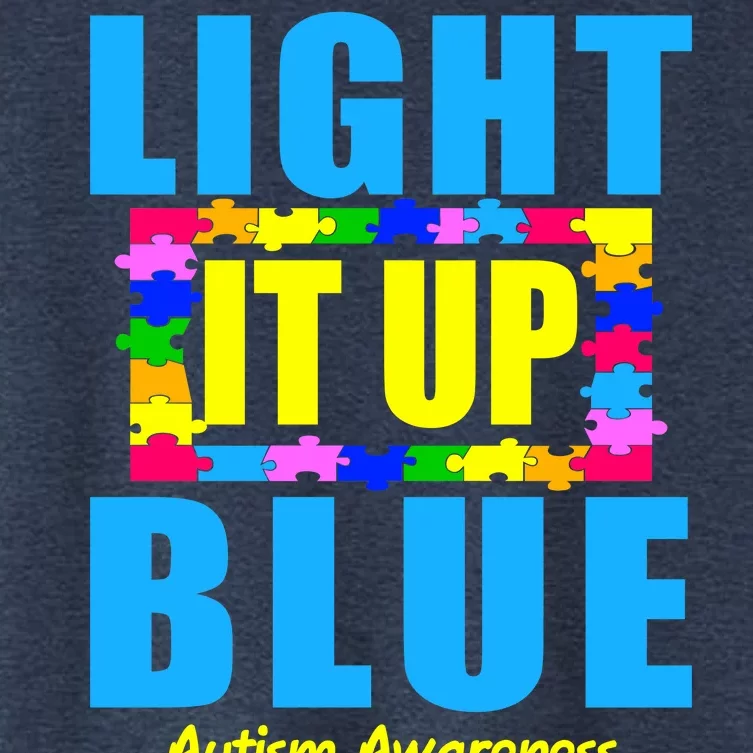 Light It Up Blue Autism Awareness Puzzle Pieces Women's Crop Top Tee