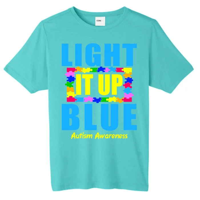 Light It Up Blue Autism Awareness Puzzle Pieces ChromaSoft Performance T-Shirt