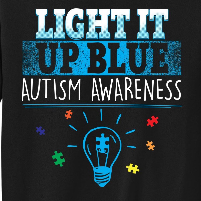 Light It Up Blue Autism Puzzle Bulb Sweatshirt
