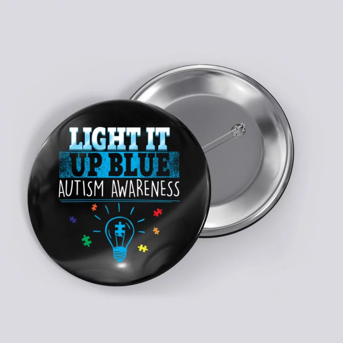 Light It Up Blue Autism Puzzle Bulb Button