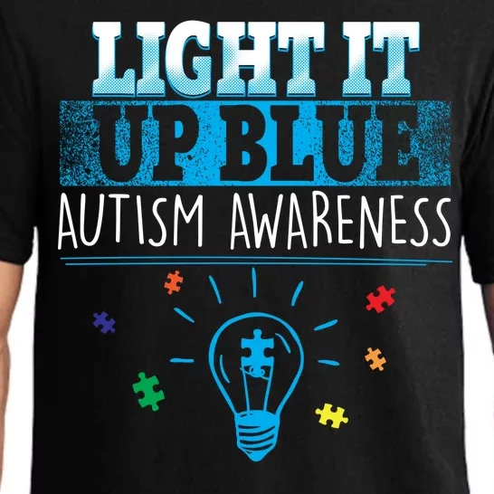 Light It Up Blue Autism Puzzle Bulb Pajama Set