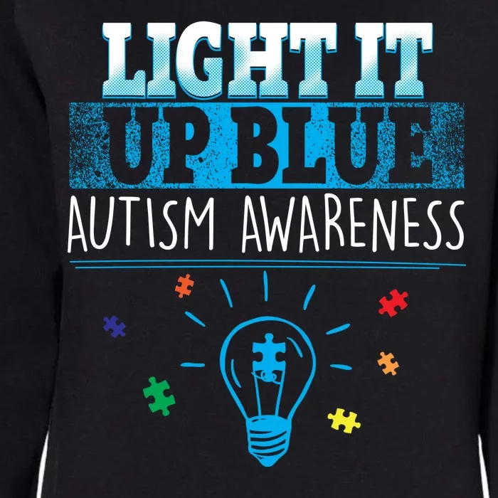 Light It Up Blue Autism Puzzle Bulb Womens California Wash Sweatshirt