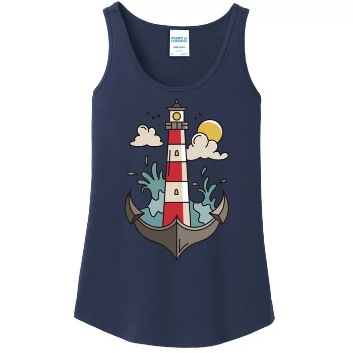 Lighthouse Anchor Ocean Ladies Essential Tank