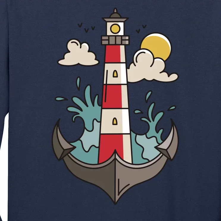 Lighthouse Anchor Ocean Tall Long Sleeve T-Shirt