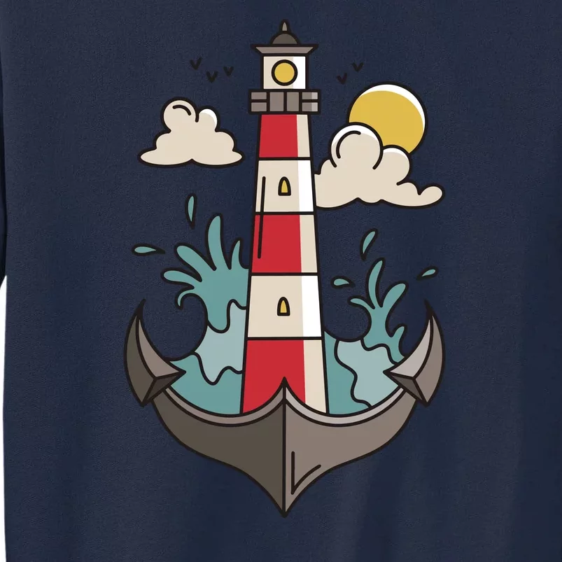 Lighthouse Anchor Ocean Tall Sweatshirt