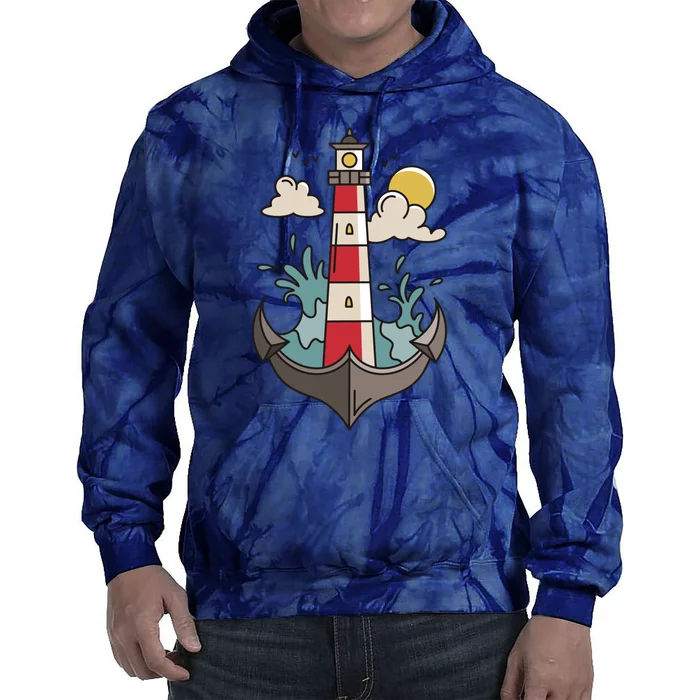 Lighthouse Anchor Ocean Tie Dye Hoodie