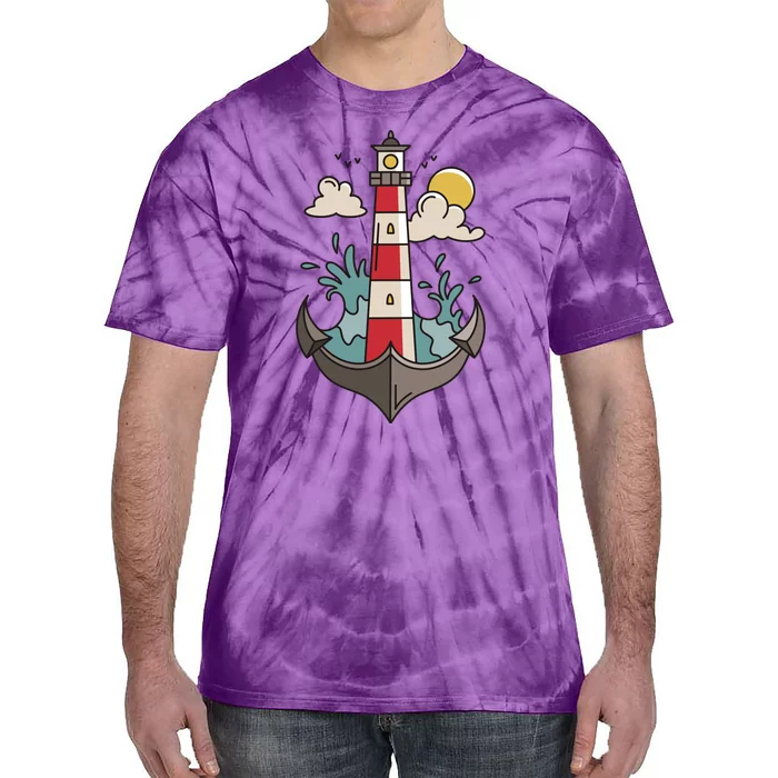 Lighthouse Anchor Ocean Tie-Dye T-Shirt