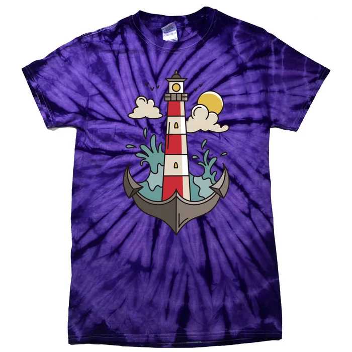 Lighthouse Anchor Ocean Tie-Dye T-Shirt