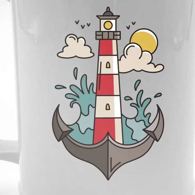 Lighthouse Anchor Ocean Front & Back Beer Stein