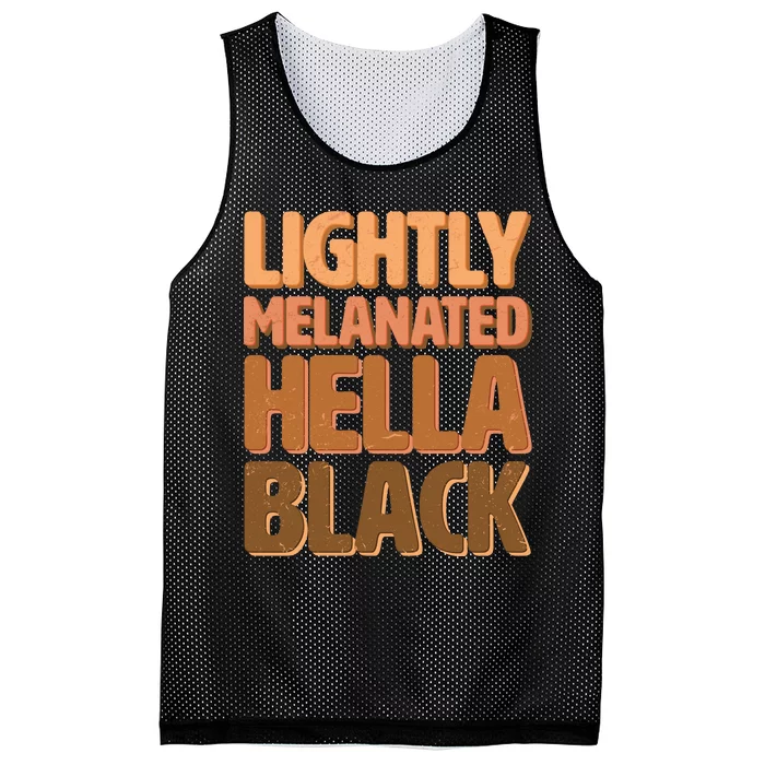 Lightly Melanated Hella Black Mesh Reversible Basketball Jersey Tank