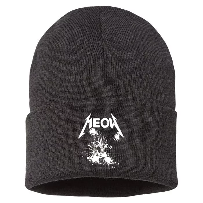 Lightning Cat Meow Logo Sustainable Knit Beanie