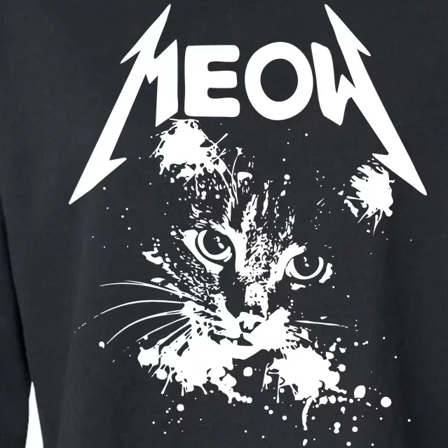 Lightning Cat Meow Logo Cropped Pullover Crew