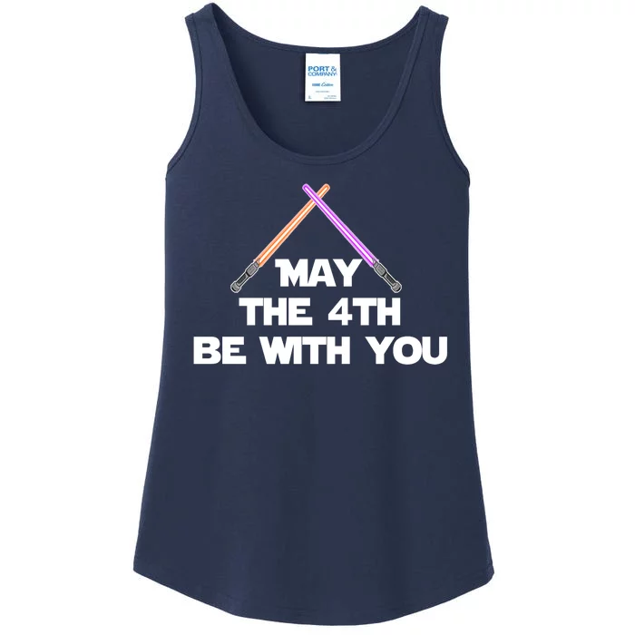 Lightsaber May The 4th Be With You Funny Ladies Essential Tank