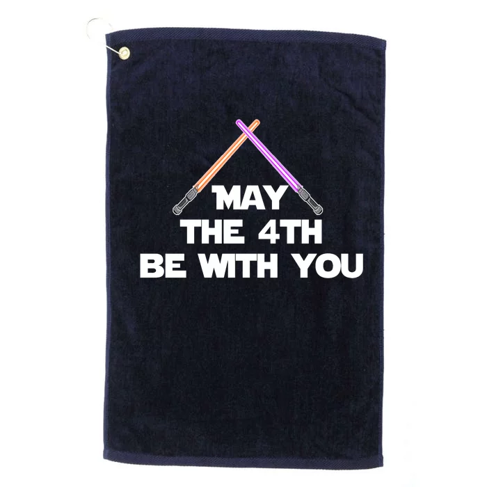 Lightsaber May The 4th Be With You Funny Platinum Collection Golf Towel