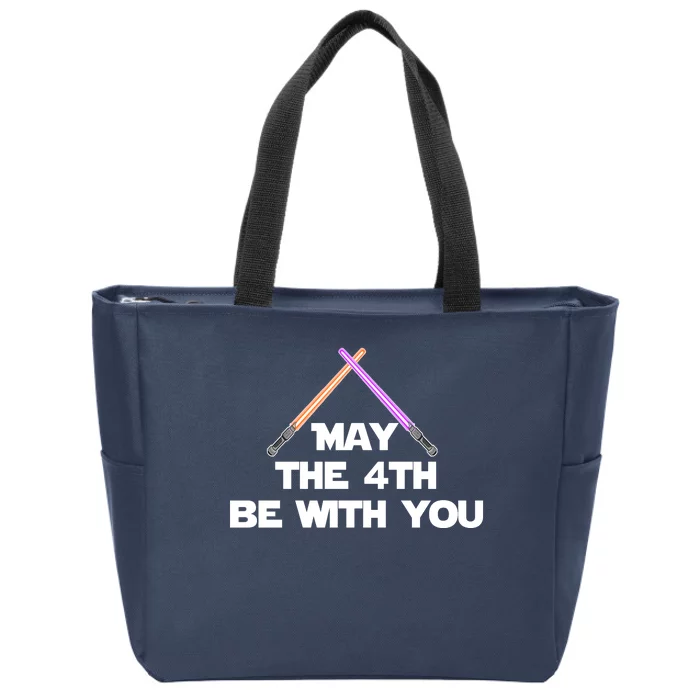 Lightsaber May The 4th Be With You Funny Zip Tote Bag