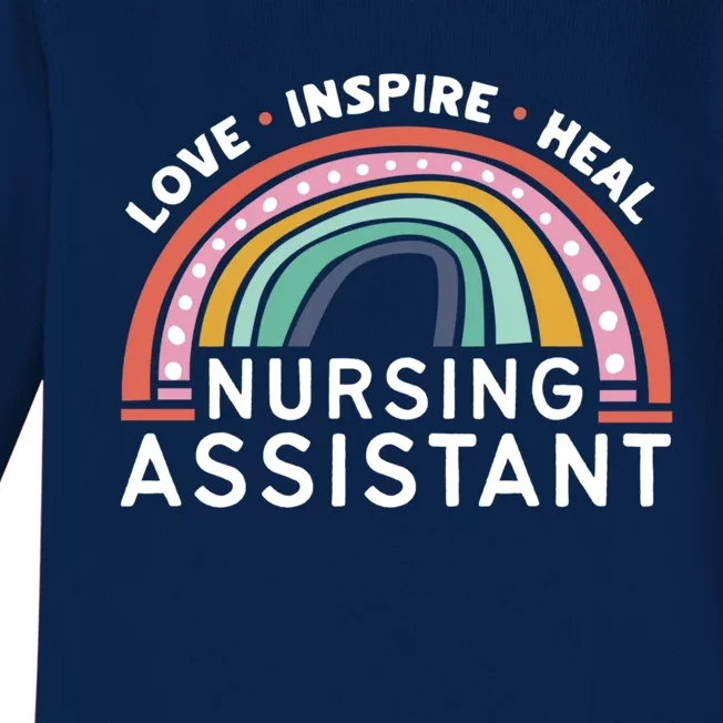 Love Inspire Heal Nursing Assistant Medicine Healthcare Gift Baby Long Sleeve Bodysuit