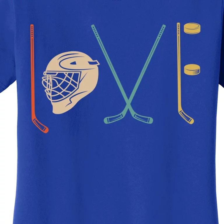 Love Ice Hockey Retro Hockey Sticks Cool Gift Women's T-Shirt