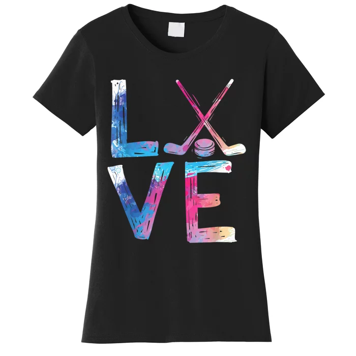 Love Ice Hockey Girls Hockey Gifts Womens Ice Hockey TShirt Women's T-Shirt