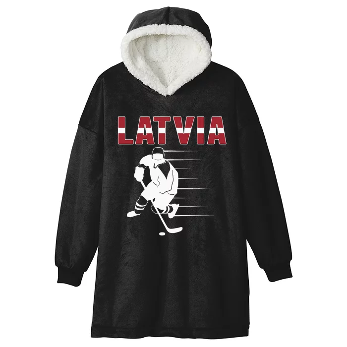 Latvia Ice Hockey Fans Jersey Latvian Hockey Team Supporter Hooded Wearable Blanket