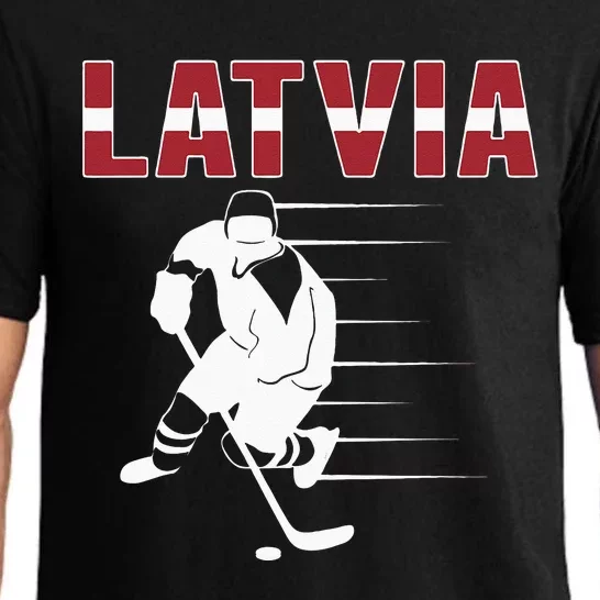 Latvia Ice Hockey Fans Jersey Latvian Hockey Team Supporter Pajama Set