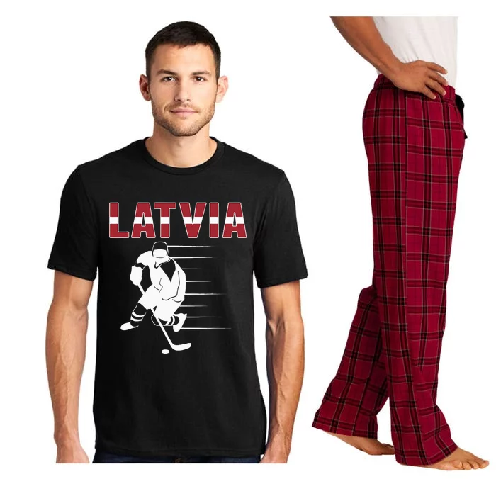 Latvia Ice Hockey Fans Jersey Latvian Hockey Team Supporter Pajama Set