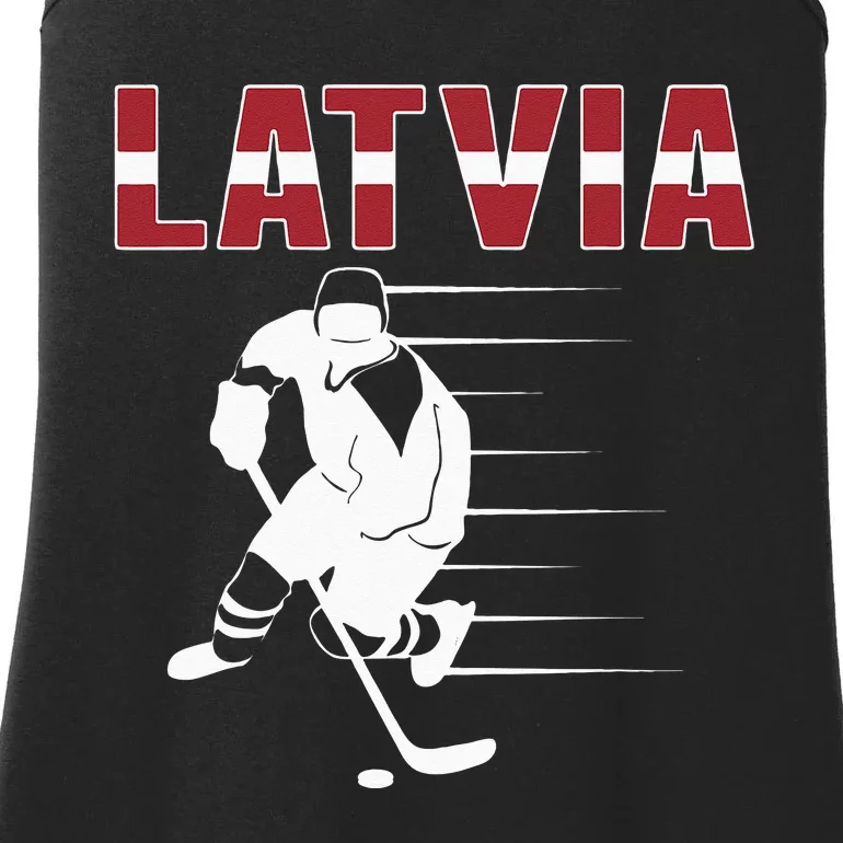 Latvia Ice Hockey Fans Jersey Latvian Hockey Team Supporter Ladies Essential Tank