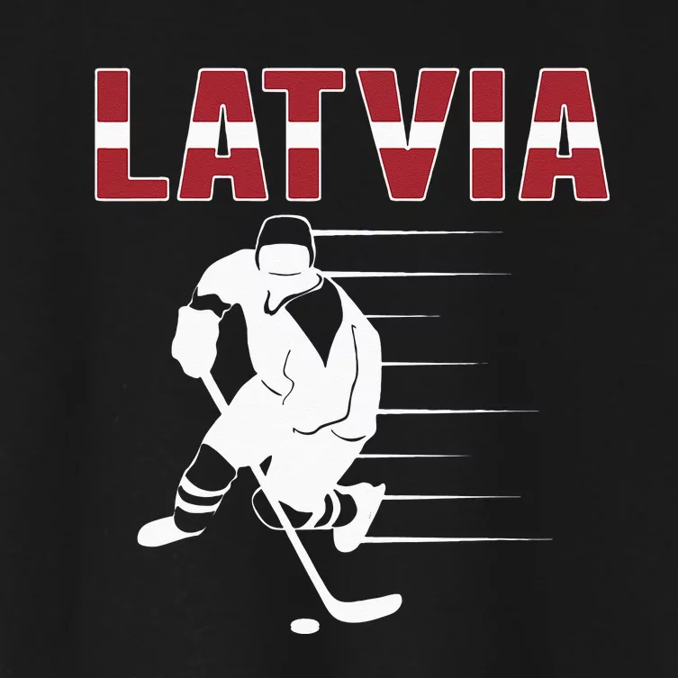 Latvia Ice Hockey Fans Jersey Latvian Hockey Team Supporter Women's Crop Top Tee