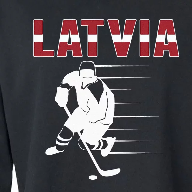 Latvia Ice Hockey Fans Jersey Latvian Hockey Team Supporter Cropped Pullover Crew