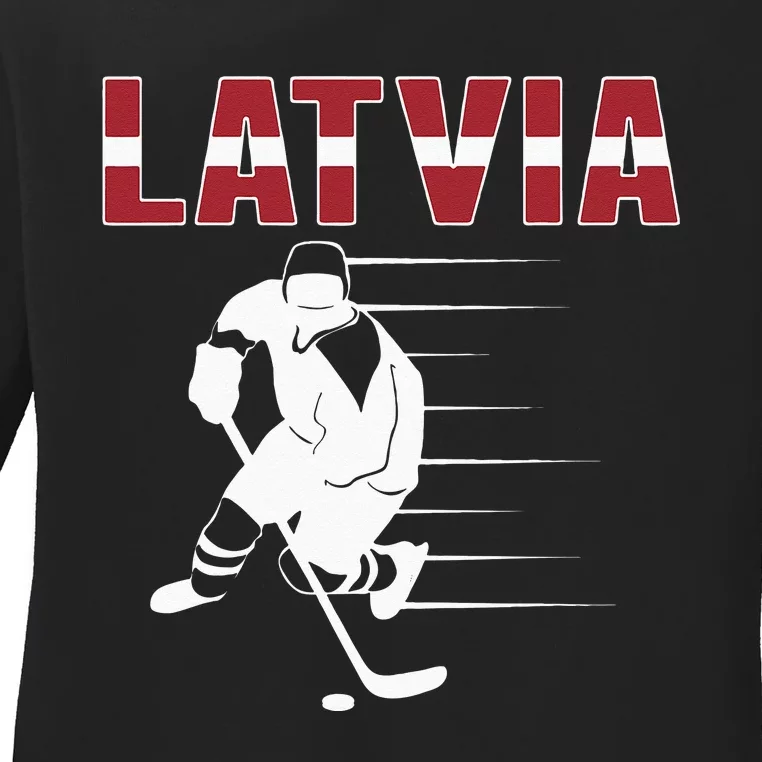 Latvia Ice Hockey Fans Jersey Latvian Hockey Team Supporter Ladies Long Sleeve Shirt