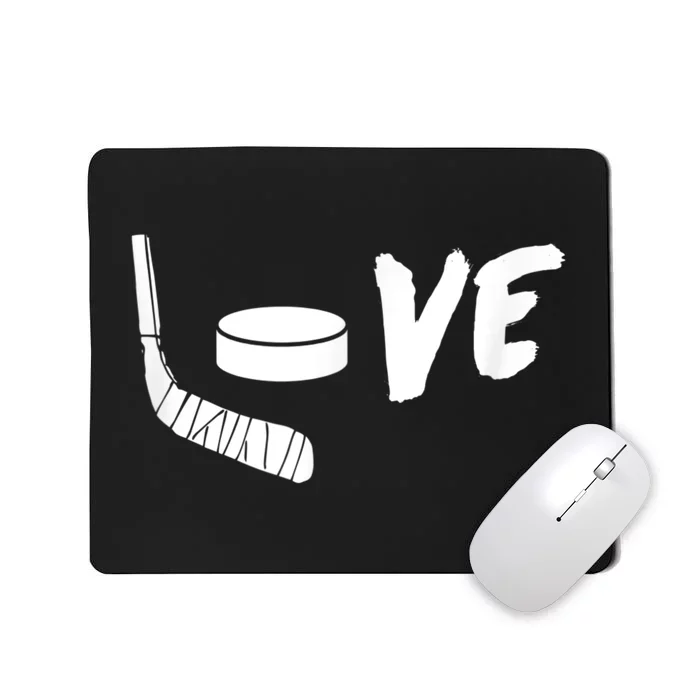 Love Ice Hockey Girl Hockey Gifts Womens Ice Hockey Mousepad