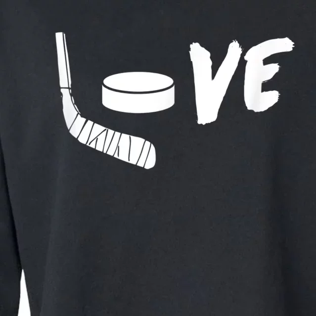 Love Ice Hockey Girl Hockey Gifts Womens Ice Hockey Cropped Pullover Crew