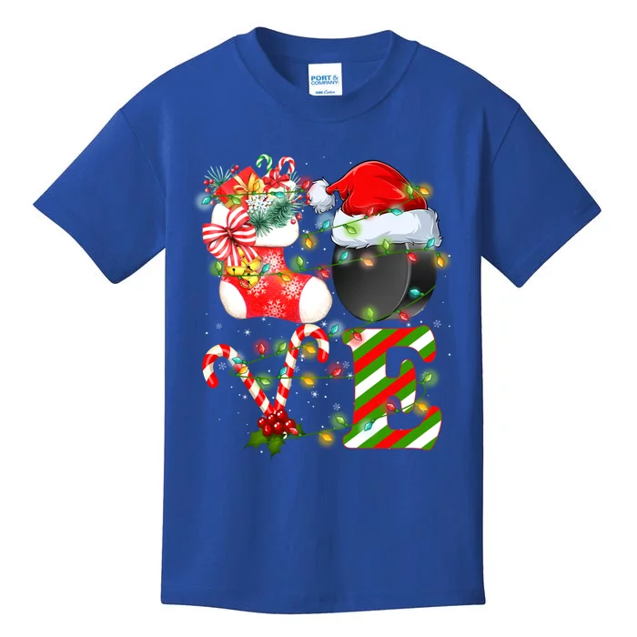 Love Ice Hockey Ball Christmas Tree Lights Decorations Xmas Gift Kids T-Shirt