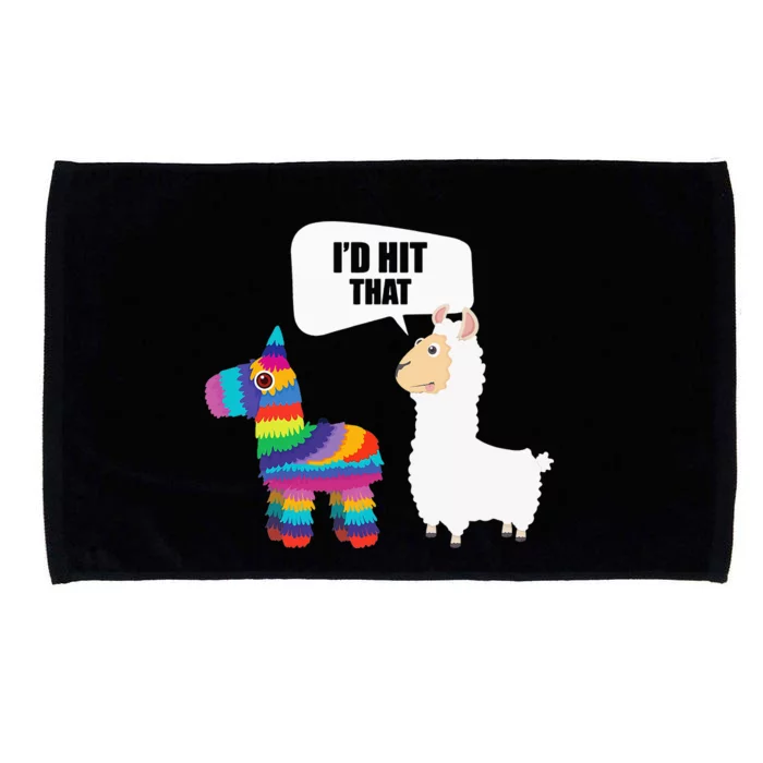 Llama Id Hit That Pinata Mexican Funny Cinco de Mayo Gift Microfiber Hand Towel