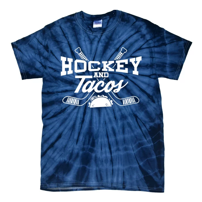 Love Ice Hockey Love Tacos Gift Design Idea Mexican Tie-Dye T-Shirt