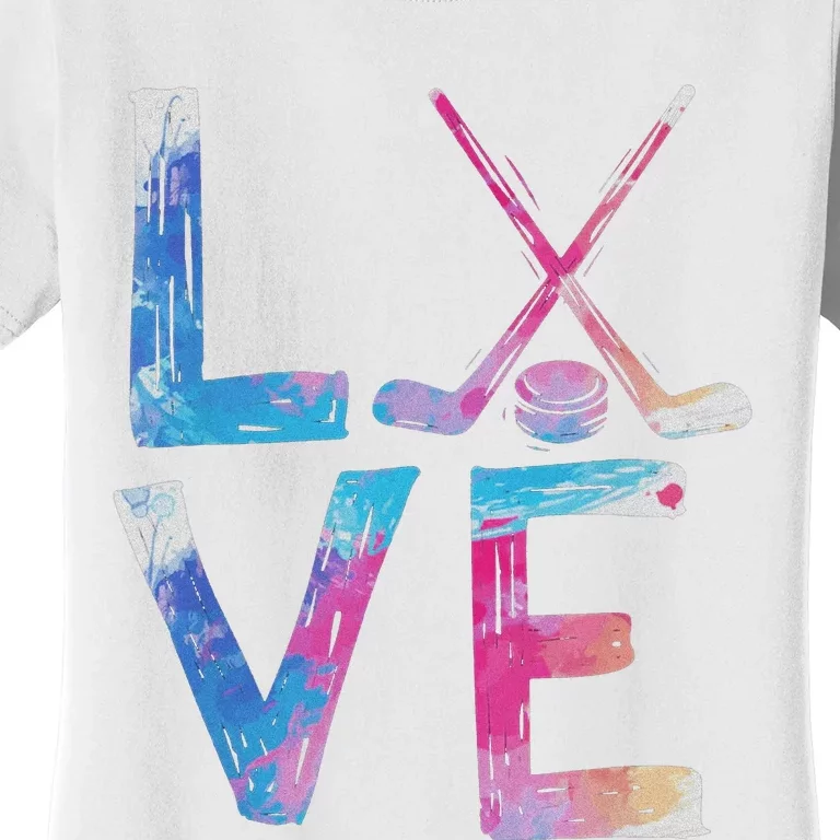 Love Ice Hockey Girls Hockey Gifts Women's T-Shirt