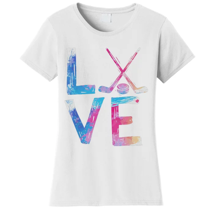 Love Ice Hockey Girls Hockey Gifts Women's T-Shirt