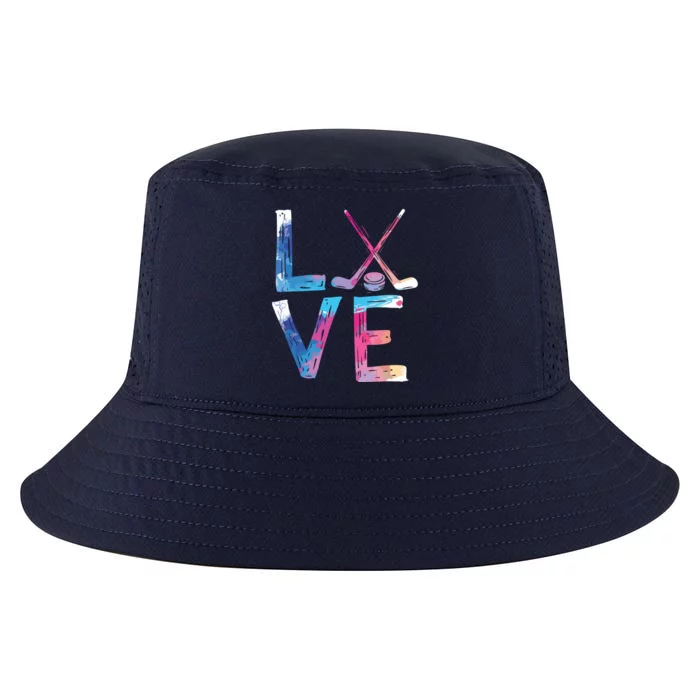 Love Ice Hockey Gifts Womens Ice Hockey Cool Comfort Performance Bucket Hat